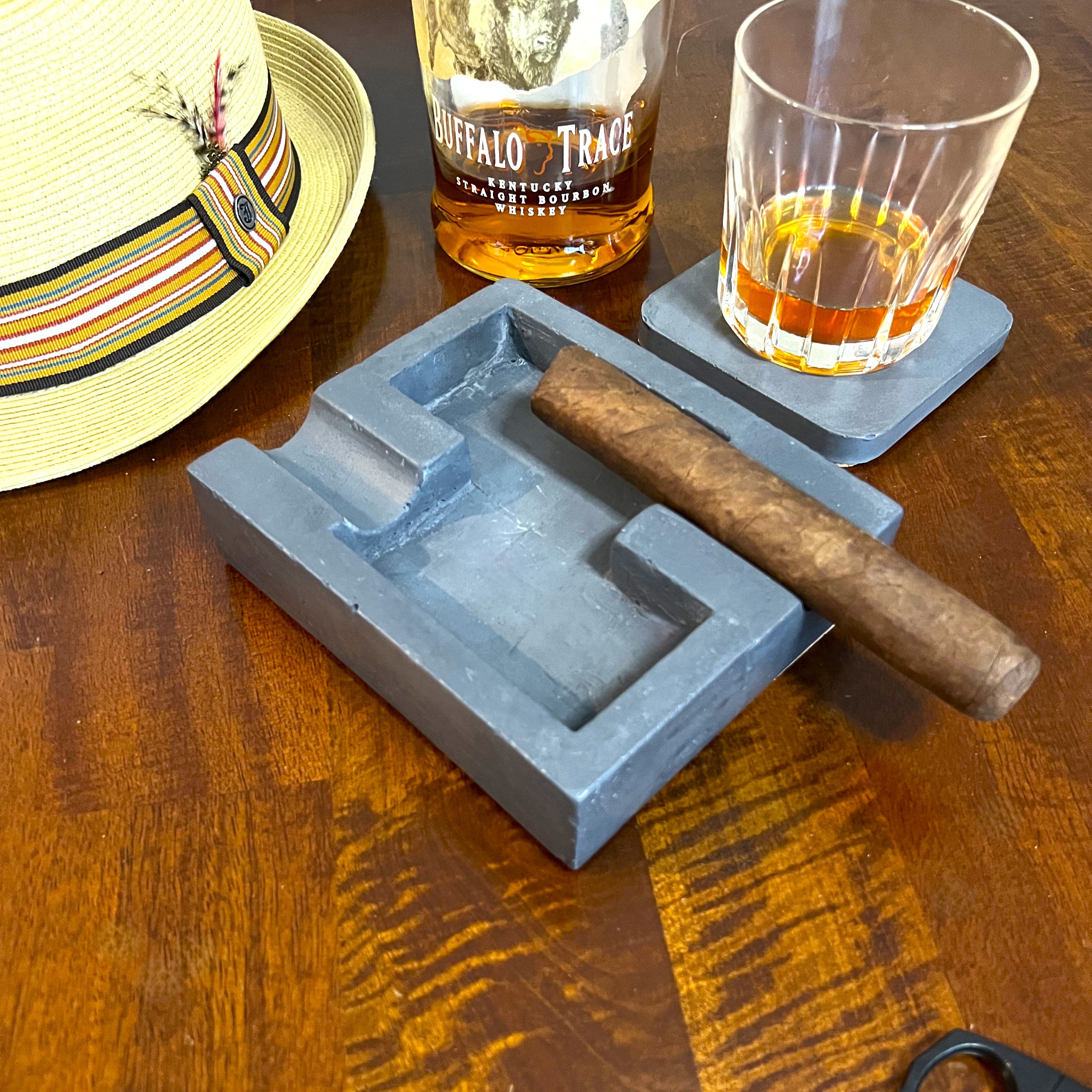 Concrete Double Cigar Ashtray