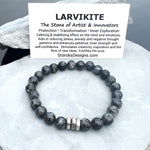 Larvikite 8mm Stone Beaded Bracelet