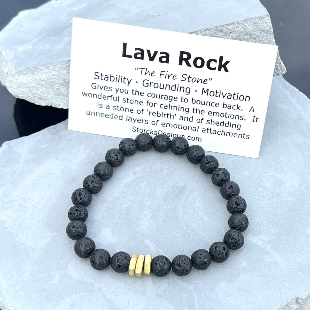 Lava Rock 8mm Stone Diffuser Beaded Bracelet