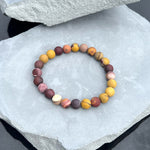 Mookaite 8mm stone beaded bracelet