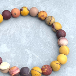 Mookaite 8mm stone beaded bracelet