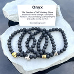 Matte Onyx 8mm Stone Beaded Bracelet