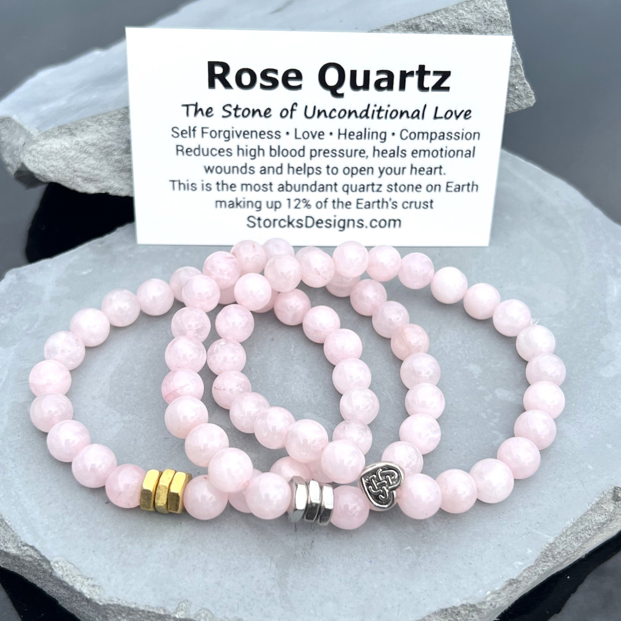 Rose Quartz Beaded Bracelet