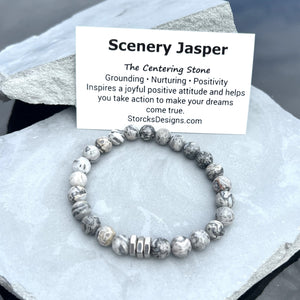 Scenery Jasper 8mm Stone Beaded Bracelet