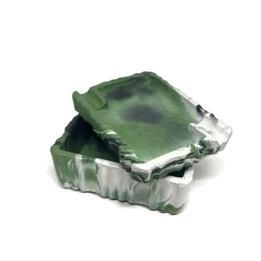 Green Marbled Concrete Stash Box