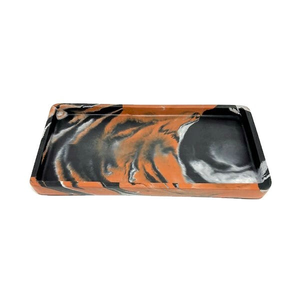 Terracotta Orange Marbled Concrete Catch All Tray