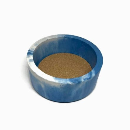 Blue & White Marbled Concrete Wine Bottle Holder Coaster