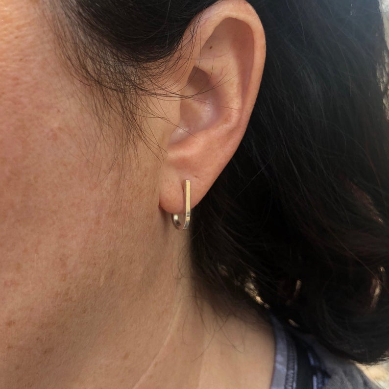 Gold Vermeil J Stud Earrings