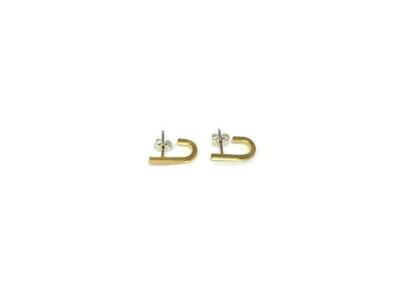 Gold Vermeil J Stud Earrings