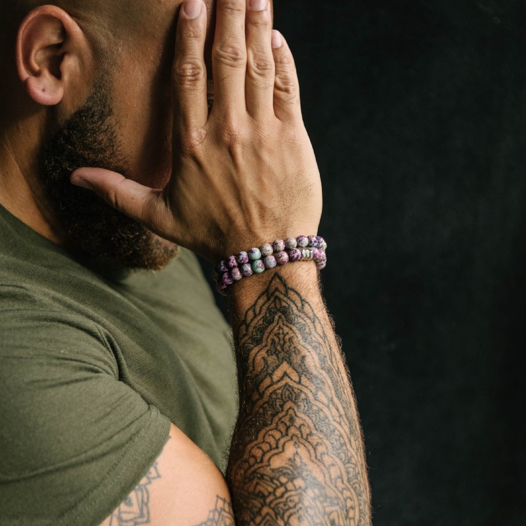 Purple Sea Sediment Jasper Beaded Bracelet