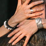 Matte Onyx 10mm Stone Beaded Bracelet with Hematite Accent Bead