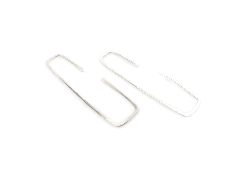 Rectangular Hoop Earrings, Sterling Silver