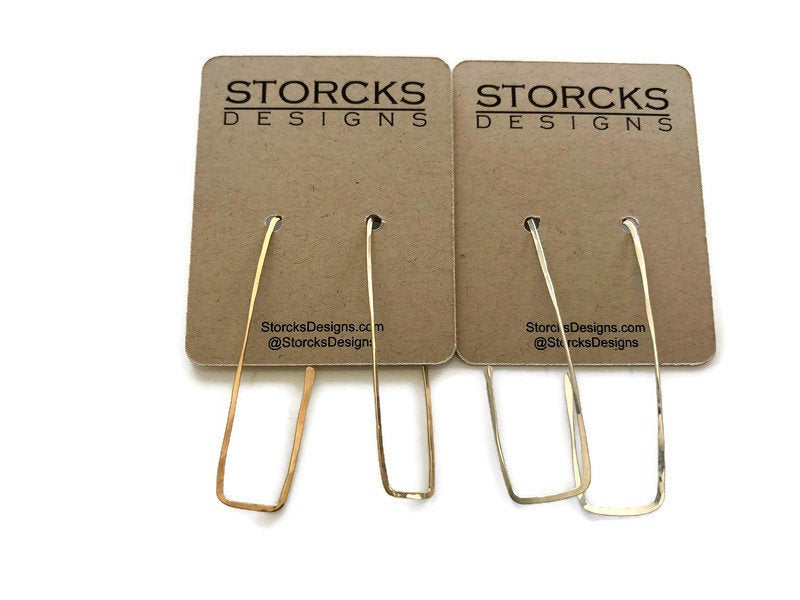 Rectangular Metal Wire Hoop Earrings
